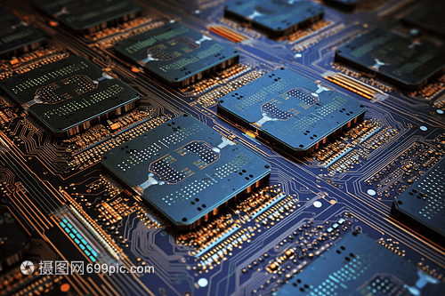 互聯互通 微芯片概念圖中的集成電路設計智慧